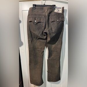 True Religion Men’s 36x34 Ricky straight Charcol Denim Jeans